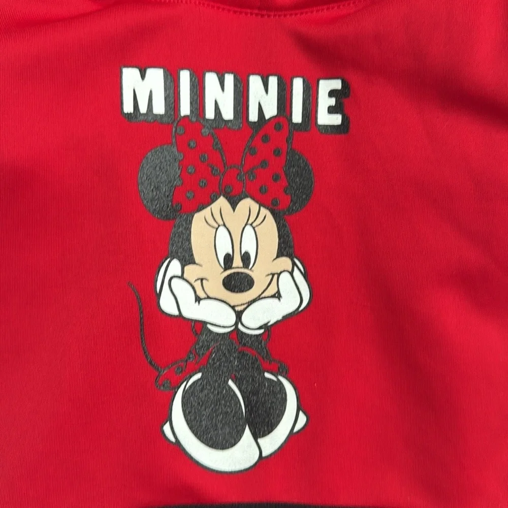 Disney Minnie Mouse red hoodie dress girls medium sparkly polka dot Disneyland